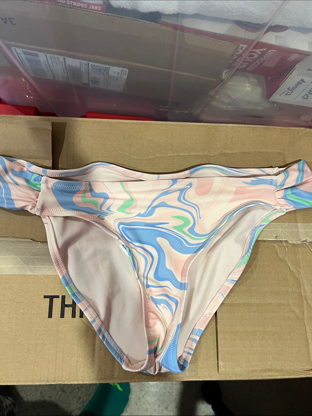 Jessica Simpson bikini with cover up Medium M NEW NWT pink blue green - Picture 2 of 12